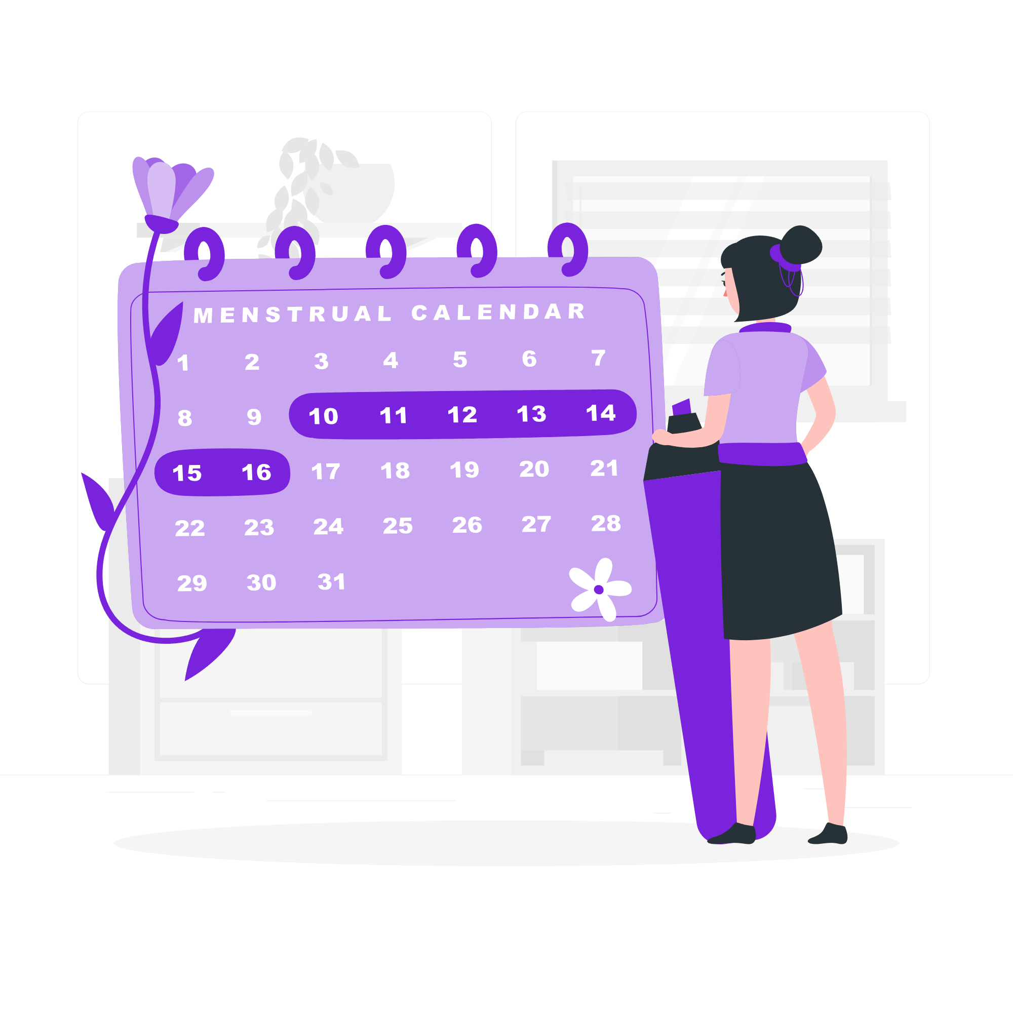 Menstrual calendar illustration
